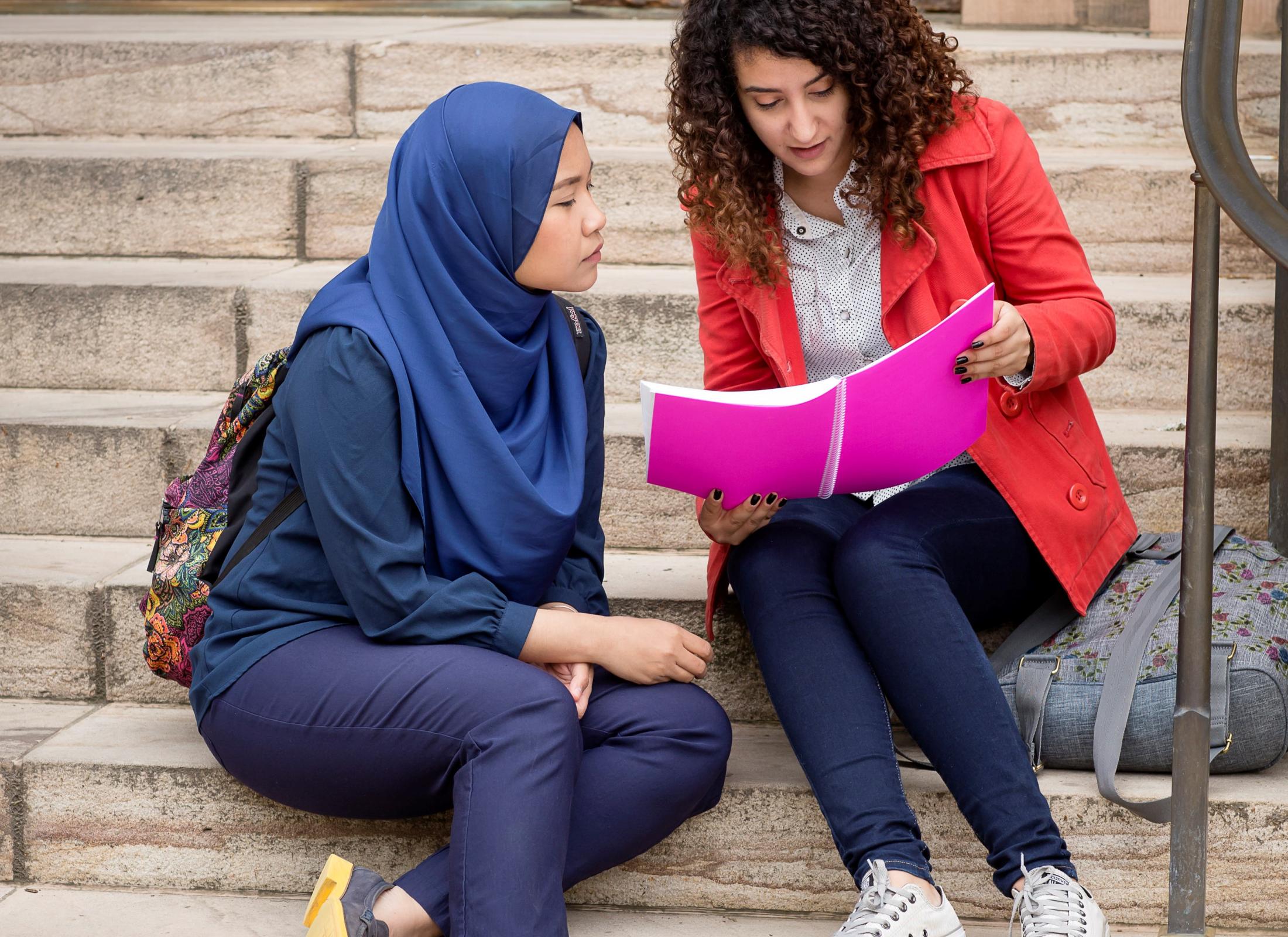 students studying